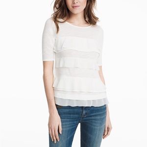 Anthropologie Vanessa Virginia sheer tiered top M nwt